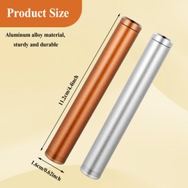 AOZUO 2 Pack Metal Tube Container, Storage Cases Portable Aluminum Waterproof Storage Tube Holder Case for Purse Pocket Travel Outdoors, 4.5 inches