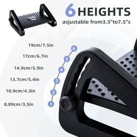 WSOWX Ergonomic Under Desk footrest with Adjustable Height and Foot Massage Roller, Ideal Desk Foot Rest for Office Work, Black Foot Stool for Under Desk Comfort