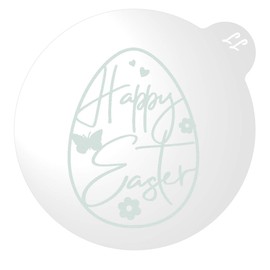LissieLou Decorative Egg Cookie Embosser Happy Easter Icing Fondant Stamp - Clear