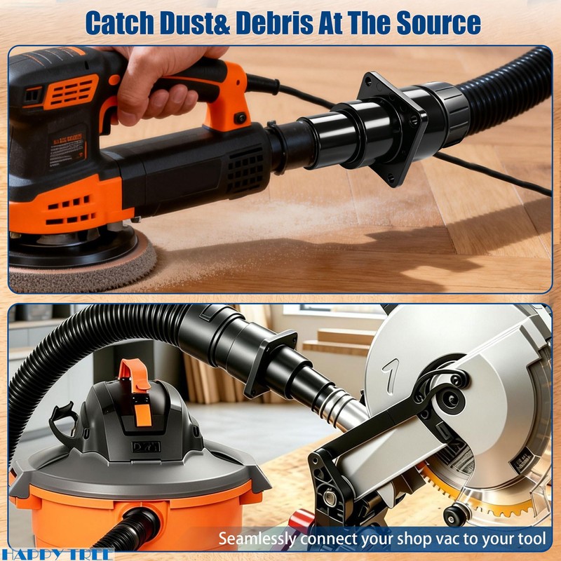 Universal Tool Adapter Attachment for Shop Vac Wet/Dry Vacuum Connects