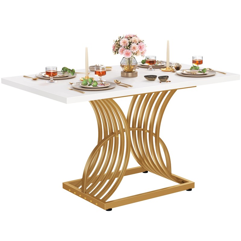 DWVO Modern Dining Table for 4 People 47 Inch Rectangular