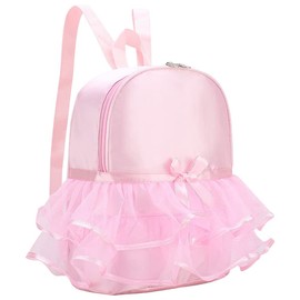 VALICLUD Little Girls Cute Ballet Dance Duffel Bags Tutu Dress Dance Backpack with Pink Lace for