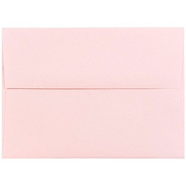 JAM PAPER A7 Premium Invitation Envelopes - 133.3 x 184.1 mm (5 1/4" x 7 1/4") - Baby Pink Pastel - 100/Pack