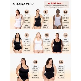 WAISTLINE Women's Compression Tank Top with Wide Straps - Shapewear Camisole for Women - Body Shaper Cami for Tummy Control (White X-Small)
