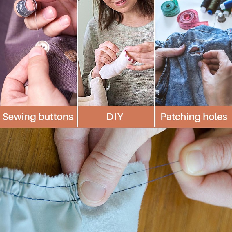 Easusy Sewing Thread, 2 PCS 200 Yards Navy Sewing Thread,