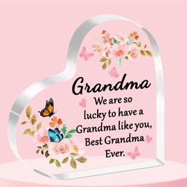 JETTOP Grandma Gifts-Gifts for Grandma Birthday Christmas Mothers Day Best Grandma Ever Acrylic Plaque Gifts