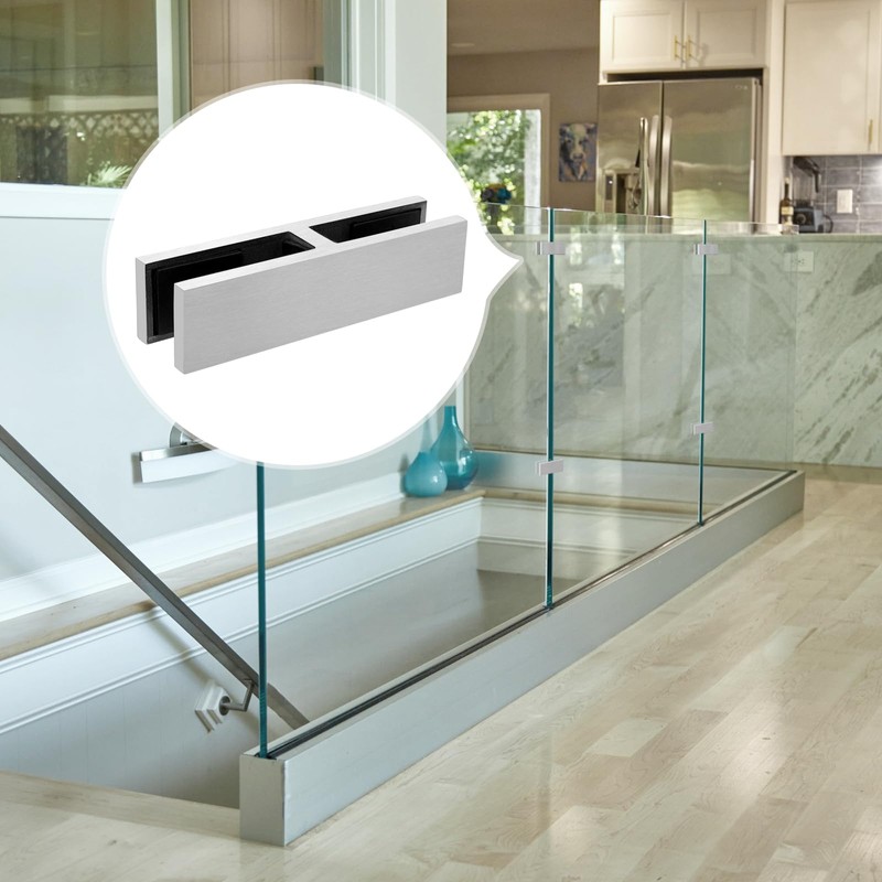 Gyykzz 4 Pack Railing Glass to Glass Clamp, 180 Degree