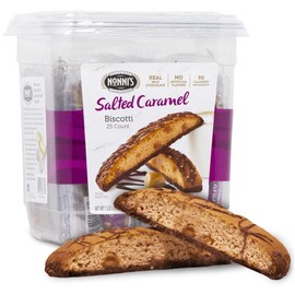 Nonni's Nonni's Salted Caramel Biscotti Italian Cookies Tub - Biscotti Individually Wrapped Salted Caramel Coffee Cookies - Biscotti Milk Chocolate & Sea Salt - Salted Caramel Kosher Cookies 1lb 5oz, (595g)