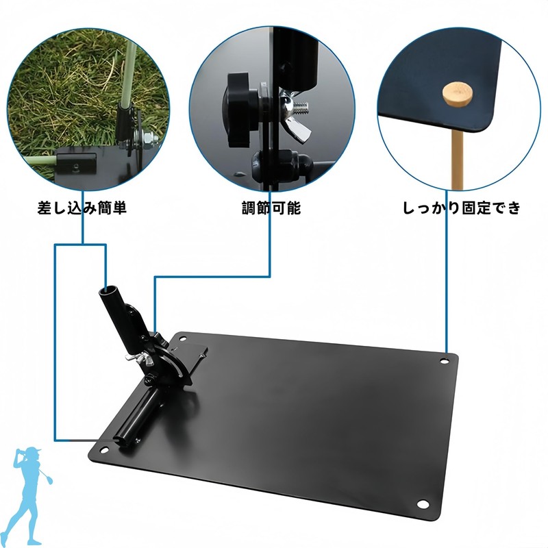 ZTS-371 Golf Swing Practice Machine, Alignment Stick Holder, Golf Posture