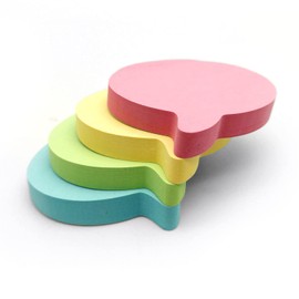 Evergreen Goods 12 Pads Speech-Bubble Shaped Sticky Notes - Pastel Colours, 100 Sheets per Pad (76x76mm) - Fun and Versatile for Reminders, Study Notes, and Gift Tags in Yellow, Pink, Blue, Green