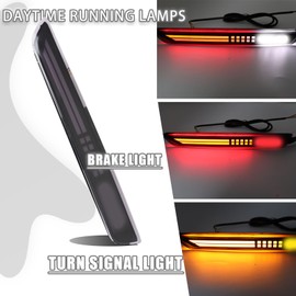ZDEERAOTO LED Rear Reflector Bumper Fog Light DRL Sequential Turn Signal Lamp Feature Kit for Mazda CX-50 2023-2024 Replacement Rear Bumper Trim Accessories