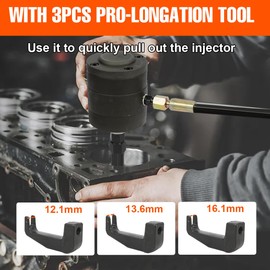 ECUTEE Pneumatic Injector Puller,Pneumatic Diesel Injector Puller Air Vibration Injector with 19 Adapters for Diesel Engines,72-116PSI