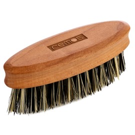 REMOS Beard Brush with Vegan Plant Fibre Made from Domestic Elegant Pear Wood