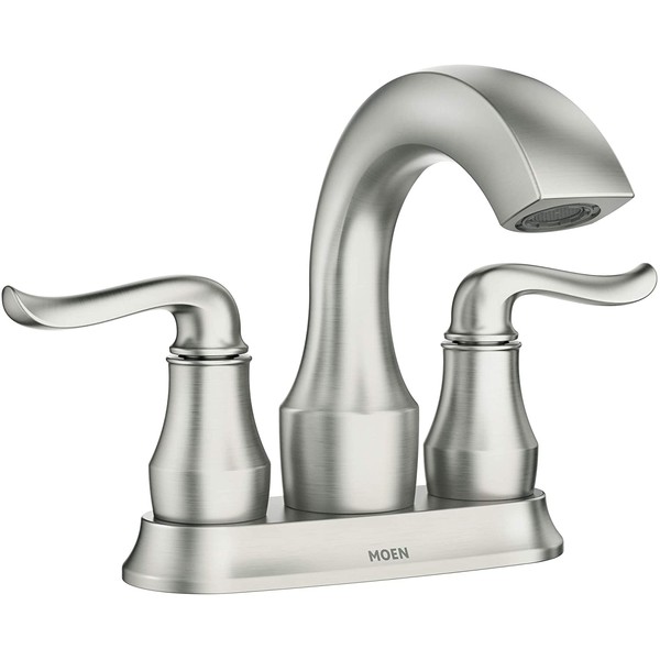 Moen 84300SRN Hamden Two-Handle 4-inch Centerset Bathroom Faucet, Spot Resist Brushed Nickel
