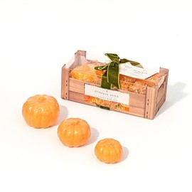 The Somerset Toiletry Company Pumpkin Soap Bar Set includes 3 soaps 40g, 75g, 120g, Pumpkin Spice Scent
