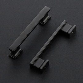 JOY DECOR 10 Pack Matte Black Cabinet Pulls Kitchen Handles for Cabinets 4-3/4 Inch Length with 3-3/4 Inch Hole Center Kitchen Cabinet Door Handles Cabinet Pulls for Kitchen Cabinets