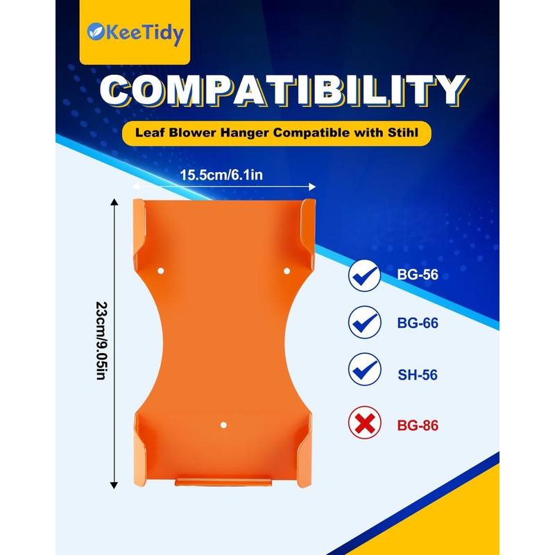 KeeTidy Leaf Blower Hanger for Stihl BG-56 BG-66 SH-56