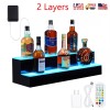 Unbranded 2 Layers Acrylic LED Lighted Bar Shelf Display Wine