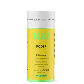 WU Nutrition PODER | Complejo B • Vitamina B1 B2 B3 B5 B6 B12 | 120 cápsulas | 4 meses de consumo