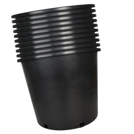 findmall 1/2/3/5/7/10/15 Gallon Pots for Plants, 7 Gallon Premium Nursery Plastic Planter Flower Herb Vegetable Garden Grow Pots with Drainage Holes for Outdoor and Indoor Use, Black, 10 Pack