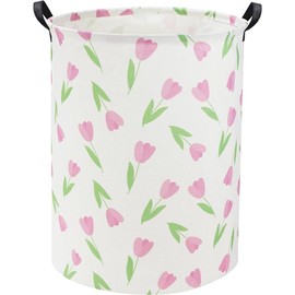 Laundry Basket hamper Storage Basket Car Toy Organizer Bins for Room Decor,Gift Basket for Bedroom(Racing Flag) - Color: Tulip