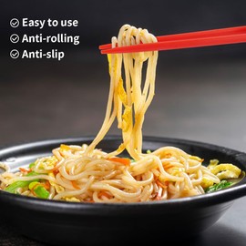 FDKYOEK 10 PCS Chopstick Fork, Plastic Chopsticks Fork Combo, Training Chopstick for Beginners Adults, Disposable Forkchops Chopsticks for Outdoor Camping Picnic, Red