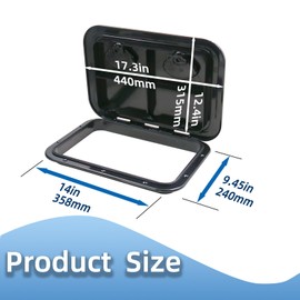 Xhorse Boat Hatch 17.32"*12.40" Deck Access Hatch, Rectangle Marine Boat Hatch,Boat Storage Hatch Cover for Jon Boat, Bass Boat(Black)