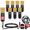 Pyle Cardioid Condenser Microphone Kit - 8-Pack Pro Audio Large