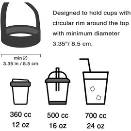 Portable Beverage Cup Foldable Holder Carrier (2 PCs Set), Tainada Reusable Drink Sleeve Handle Carry Strap for Coffee, Bubble Tea, Hot & Cold Drink with Integrated Straw Holder (Wine Red)