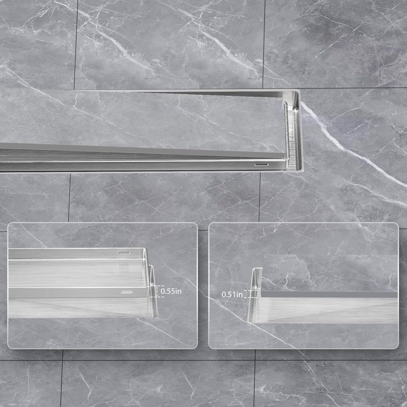 EXF Linear Shower Drain 36 Inch Tile Insert, Brushed Stainless