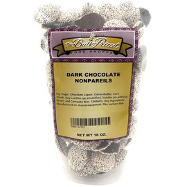 Dark Chocolate Nonpareils, Bulk Size (1 lb. Resealable Zip Lock Stand Up Bag)