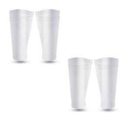 SEHXIM Soccer Shin Guards Sleeves 2 Pairs,Soccer Shin Guard Sock,Football Compression Calf Sleeves with Pocket,Shin Pads for Soccer Games Reduce Shocks and Injuries (White, Medium)