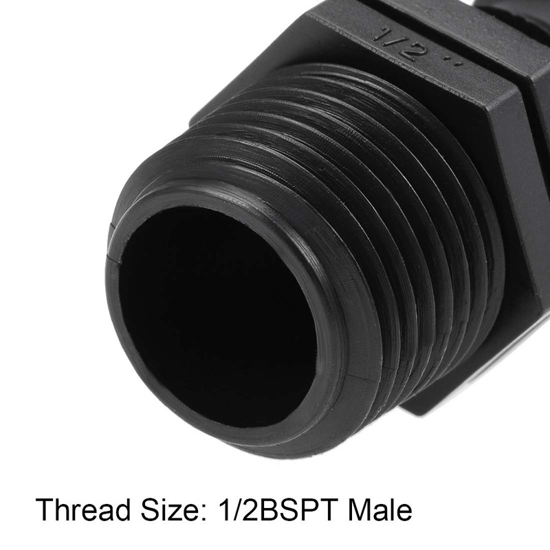 sourcing map Barb Drip Pipe Connector 1/2 BSPT Male Thread