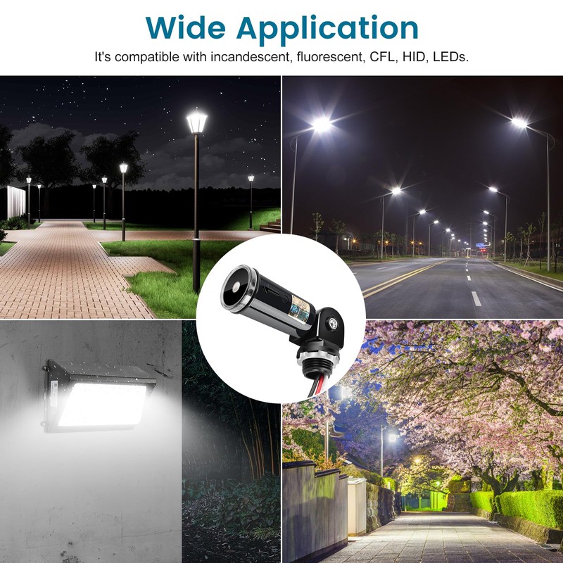 Outdoor Photocell Sensor, Dusk to Dawn Day Night Swivel Mount