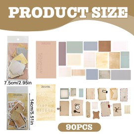 LACHT Pack of 90 Scrapbooking Stickers, 2 Styles Washi Stickers, Writeable Journal Stickers, Design Paper, Scrapbook Accessories for Diary, Stamps, Photo Album