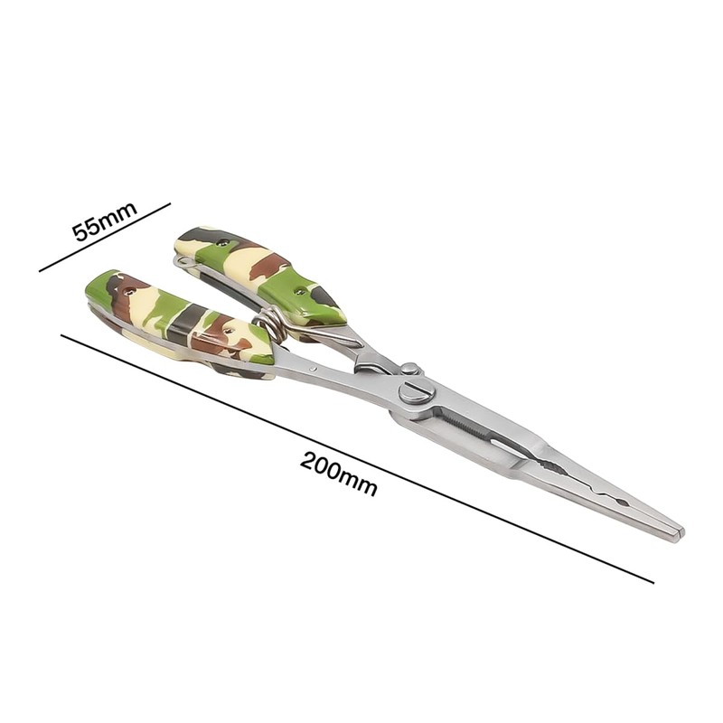 FONGKNOX Stainless Steel Fishing Long-Needle Nose Pliers Hook Remover Tool