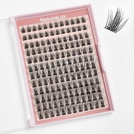Naturalux 내추럴럭스 위스피 글램 혼합 래쉬 NL02; 10mm, 12mm, 14mm, 16mm; 총 144개; 가짜 속눈썹 클러스터, 개별 속눈썹, 연장, C [NL04 Hybrid Doll Wispy D curl] Naturalux Wispy Glam Mixed Lashes NL02; 10mm, 12mm, 14mm, 16mm; Total 144 pieces; Fake Eyelash Cluster, Individual Eyelashes, Ex