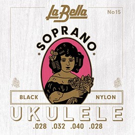 La Bella 15 Soprano Black Nylon Ukulele Guitar String 28-28