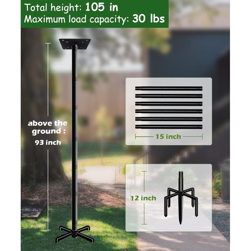Mokeyder 105 Inch Bird House Pole Mount Kit, Adjustable Heavy