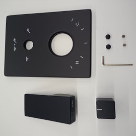 KES Shower System Replacement Handle, Diverter Knob and Cover Plate for Shower Head and Handheld Shower Matte Black, XB-2F-BK