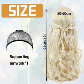 Long Curly Wigs, 70 cm Women's Wig Curly Wavy Natural Wave Wigs, for Carnival Theme Party and Daily Use (White Gold)
