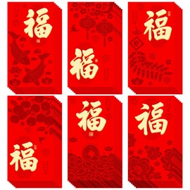 36 Pcs Chinese New Year Red Envelopes of 2026, Year of the Horse Design with Blessings, Large 6.6x3.9 Inch Red Pockets Lucky Money Envolopes for Lunar New Year, Wedding, Birthday