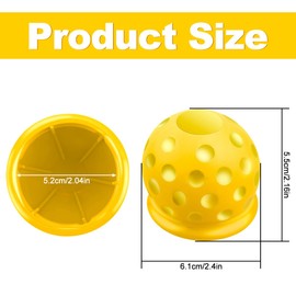 Jagowa Trailer Ball Head Cover - Soft Rubber Protection for 50mm Hitch Balls, Abrasion-Resistant, Dust-Proof & Stylish - Yellow (1 Piece)