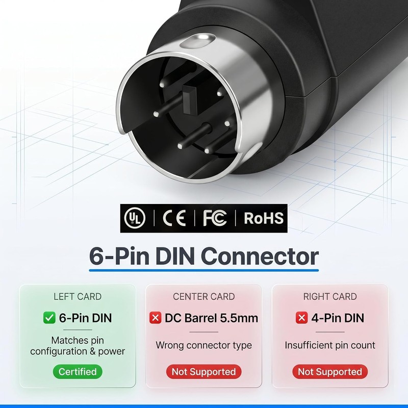 CSGLWDP 6-Pin DIN AC/DC Adapter for I/O Magic GigaBank 320gb