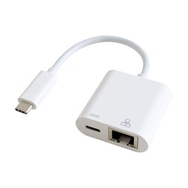 GOPPA GP-CR45H/W Gigabit Wired LAN Adapter with Chargeable Type-C Connection (PD Compatible), White