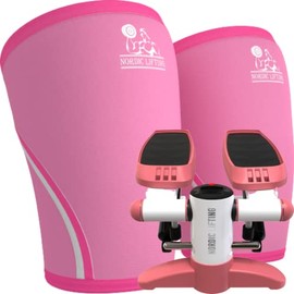 Knee Sleeves XSmall - Pink Bundle with Mini Stepper - Pink