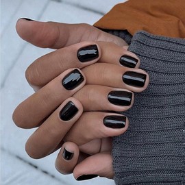 Nude Pink Press On Nails Short Square, KXAMELIE Natural Short Gel Nails Glue on Acrylic Nails Press ons Featured Protective Coat Thick Reusable Fake Nails Solid Color 24 Short Coffin Artificial Nails