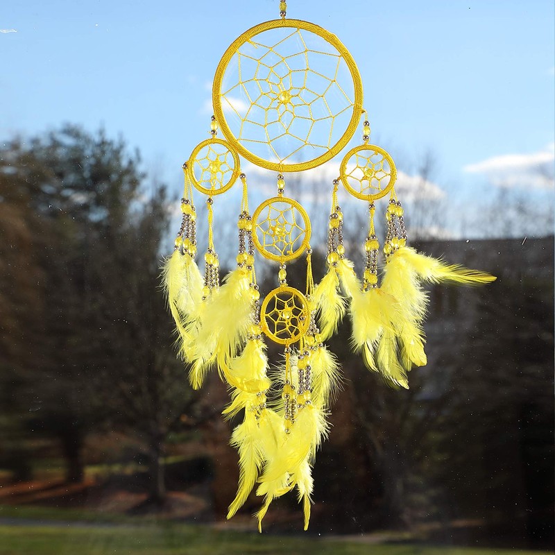 Pink Pineapple handmade dream catcher with silver beads, 12 cm