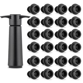 Premium Wine Stoppers – 24 Pack Reusable Air-Tight Wine Bottle Stoppers with Leakproof Silicone Seal, Preserves Freshness 7+ Days, BPA-Free Universal Fit for Red/White/Champagne Bottles