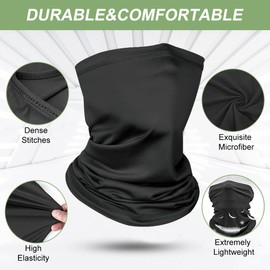 Betmho Snood Neck Gaiter Face Cover KY1 Cycling Protection Bandanas Face Shield Mask Head Scarf for Skiing Cycling Running Climbing Hunting Hiking Yoga Fishing in All Weathers-Black